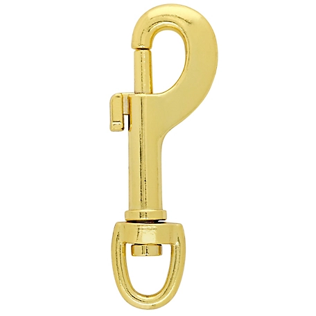 Hillman Hardware Essentials 7/16 in. x 3 in. Bolt Snap with Swivel Eye, Brass Plated