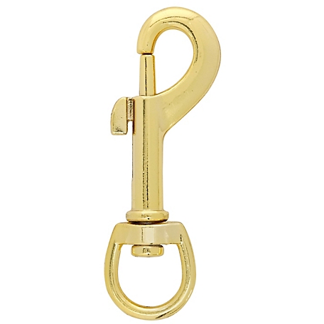 Hillman Hardware Essentials 1-1/4 in. x 4-3/4 in. Bolt Snap with Swivel Eye, Brass Plated