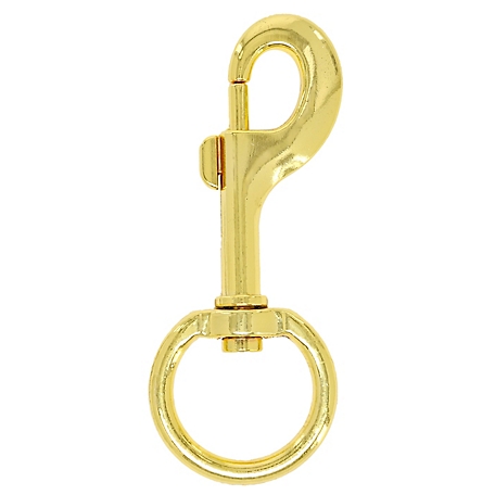 Hillman Hardware Essentials 1-1/4 in. x 5 in. Bolt Snap with Swivel Eye, Brass Plated
