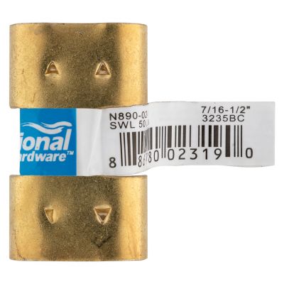 Image showing  Hardware Essentials 7/16 in. x 1/2 in. Rope Clamp, Brass-Plated