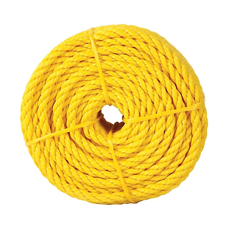 Koch Industries 1/2 in. x 50 ft. Yellow Polypropylene Twisted Rope, Coil