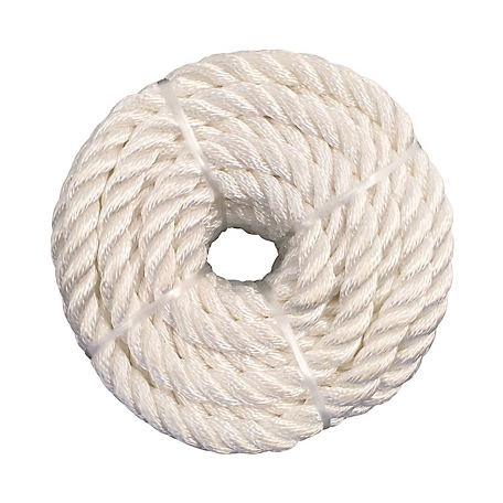 Koch Industries 5211636 White Nylon Twisted Rope, 1/2 in. x 100 ft.