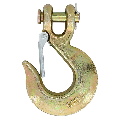 Hillman Hardware Essentials 1/4 in. Clevis Slip Hook with Latch, Yellow Chromate, Grade 70