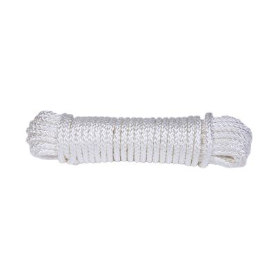 Koch Industries 3/16 in. x 50 ft. Nylon Diamond Braid Rope, White, #6 Trade Size, Hank