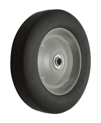 Image showing 8 in. x 1.75 in. SR 0801 Ribbed Solid Tire with Offset Steel Hub, 1/2 in. Bore Size