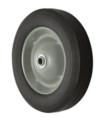 Image showing 8 in. x 1.75 in. SR 0801 Ribbed Solid Tire with Offset Steel Hub, 1/2 in. Bore Size