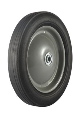Image showing 10 in. x 1.75 in. SR 1001 Ribbed Solid Tire with Center Steel Hub, 1/2 in. Bore Size