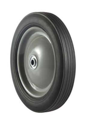 Image showing 10 x 1.75in. SR 1001 Ribbed Solid Tire with Center Steel Hub, 1/2 in. Bore Size