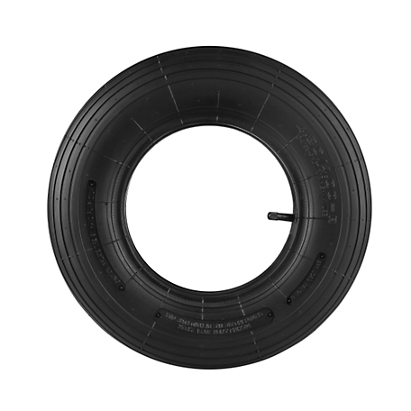 Replacement Wheel Barrow Tire and Tube, 16 in., Ribbed Tread