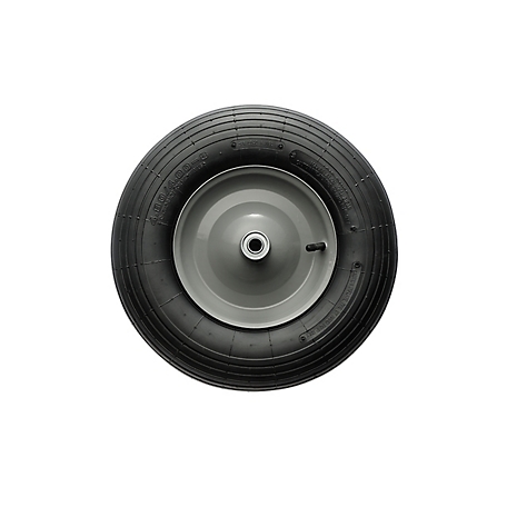 Wheel Barrow Tire and Wheel, 16 in. x 4.00-8 in., 5/8 Bore Size, Ribbed Tread