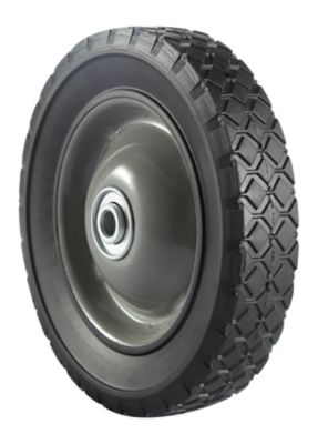 Image showing 8 in. x 1.75 in. SR 0803 Diamond Tread Solid Tire with Offset Steel Hub, 1/2 in. Bore Size