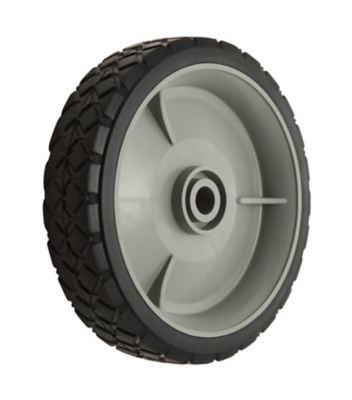 Image showing 6 in. x 1.4 in. SR 0604 Diamond Tread Solid Tire with Offset Plastic Hub, 1/2 in. Bore Size
