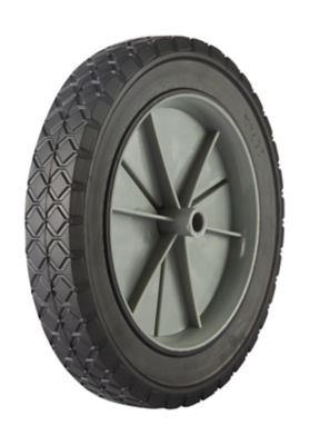 Image showing 10 in. x 1.75 in. SR 1003 Diamond Tread Solid Tire with Offset Plastic Hub, 1/2 in. Bore Size