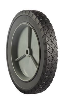 Image showing 10 in. x 1.75 in. SR 1003 Diamond Tread Solid Tire with Offset Plastic Hub, 1/2 in. Bore Size