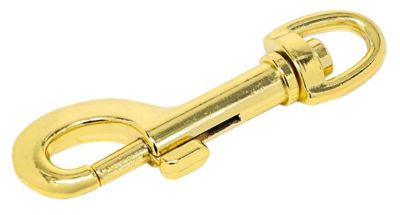 Hillman Hardware Essentials 1/2 in. x 3 in. Bolt Snap with Swivel Eye, Brass Plated