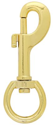 Hillman Hardware Essentials 1-3/16 in. x 3-1/4 in. Bolt Snap with Swivel Eye, Brass Plated