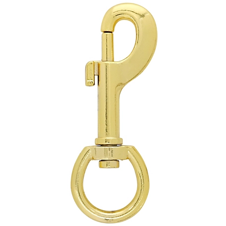 Hillman Hardware Essentials 1-3/16 in. x 3-1/4 in. Bolt Snap with Swivel Eye, Brass Plated