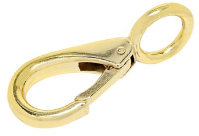 Image showing  Hardware Essentials 7/16 in. x 2-1/8 in. Boat Snap with Fixed Eye, Brass-Plated