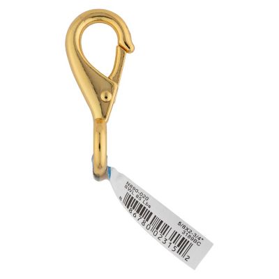Image showing  Hardware Essentials 5/8 in. x 2-3/4 in. Boat Snap with Fixed Eye, Brass-Plated