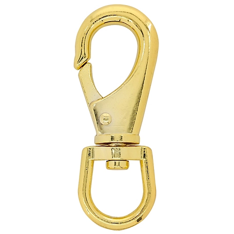 Hillman Hardware Essentials 3/4 in. x 3-5/8 in. Boat Snap with Swivel Eye, Brass Plated