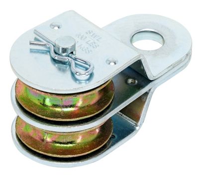Image showing  Hardware Essentials 1-1/2 in. Double Fixed Pulley, Zinc Plated