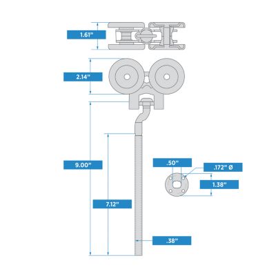 Image showing  Flexible Box Rail Hanger Offset Bolt with Nylon Bearing, 9 in., 2-Pack