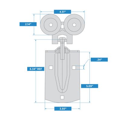 Image showing  Flexible Box Rail Hanger Strap with Nylon Bearing, 2-Pack