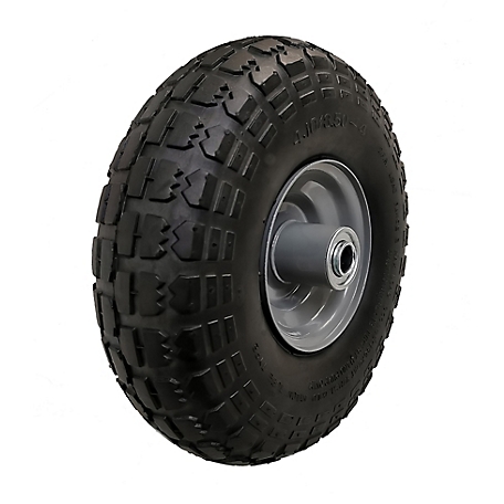 NK Heavy Duty Solid Rubber Flat Free Tubeless Hand Truck/Utility Tire  Wheel, 4.10/3.50-4