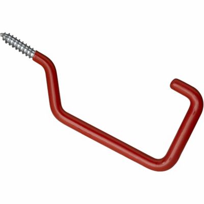 National Hardware Rafter Screw Hook, Red Vinyl-Coated