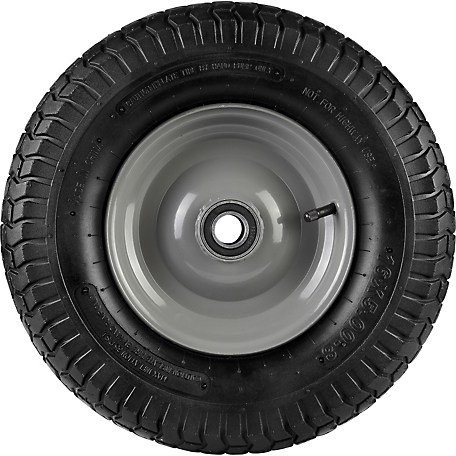 Pneumatic Wheels with Turf Tread, 16 in. x 5.00-8 in., 660 lb. Capacity, 1.0 in. Bore Size