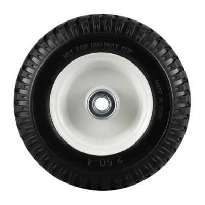 10x2.5 IN SOLID HARD RUBBER REPLACEMENT WHEEL/TIRE COMBO 5/8 AXLE BORE 