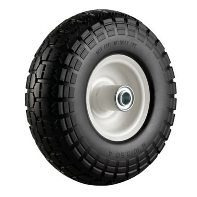 Image showing 10 in. No Flat Tire Replacement Wheel, Black, Knobby Tread, 5/8 in. Bore Size
