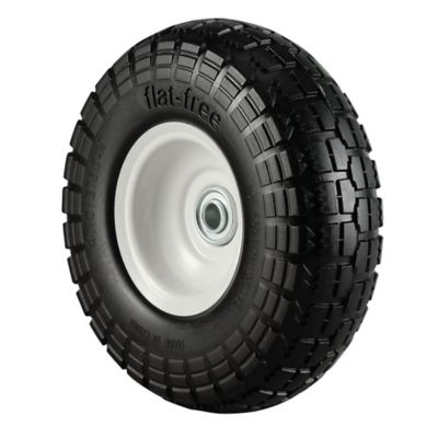 Image showing 10 in. No Flat Tire Replacement Wheel, Black, Knobby Tread, 5/8 in. Bore Size