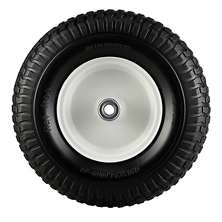 Polyurethane Replacement Wheel No Flat Tire Black 13 in. for Handtrucks/Carts, 5/8 in. Bore Size