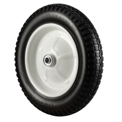 XtremepowerUS 14-inch Flat-free Tubeless Replacement Tire Wheelbarrow Cart Wagon Non-Flat Tire 5/8 Bore Centered Hub 