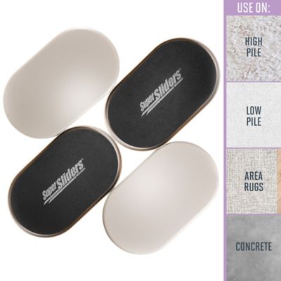 Image showing 6 th Super Sliders Large Hard Furniture Slider, Beige, 9.5 in. x 5.75 in.