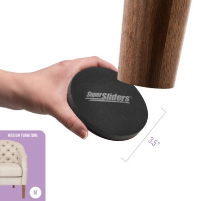Image showing Super Sliders Round Felt Furniture Sliders, Beige, 3.5 in., 4 pc.