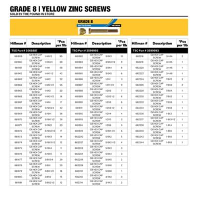 Image showing  Grade 8 Yellow Zinc Screws, Nuts & Washers Set, AVAILABLE IN STORE ONLY