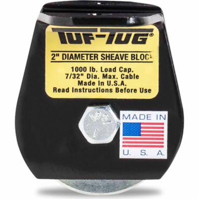 Tuf-Tug 1,000 lb. 2 in. Flat Mount Block, 7/32 in. Maximum Wire Rope Size or 1/4 in. Synthetic Rope