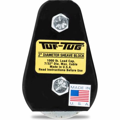 Tuf-Tug 1,000 lb. Plain/Tailboard Block, 2 in., 7/32 in. Maximum Wire Rope Size