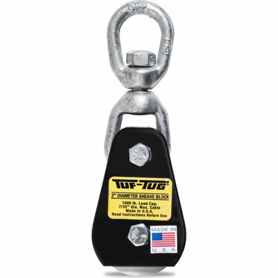 Tuf-Tug 1,000 lb. 2 in. Swivel Eye Block, 7/32 in. Rope