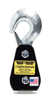 Tuf-Tug 1,000 lb. 2 in. Hook Block, 7/32 in. Maximum Wire Rope Size OR 1/4 in. Synthetic Rope