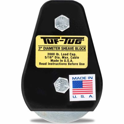 Tuf-Tug 3,000 lb. 3 in. Plain Block, 5/16 in. Maximum Wire Rope Size or 3/8 in. Synthetic Rope