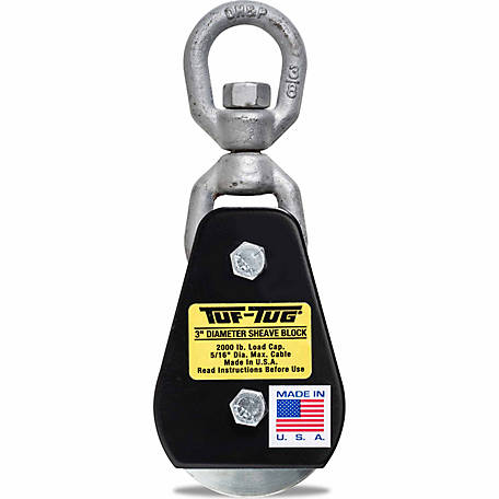 Tuf-Tug 3 in. Swivel Eye Block, 5/16 in. Maximum Wire Rope Size or 3/8 in. Synthetic Rope