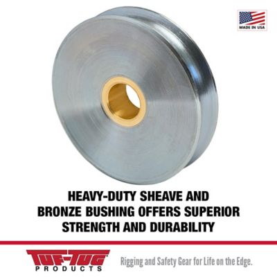 Image showing  2,000 lb. 3 in. Swivel Eye Block, 5/16 in. Maximum Wire Rope Size or 3/8 in. Synthetic Rope