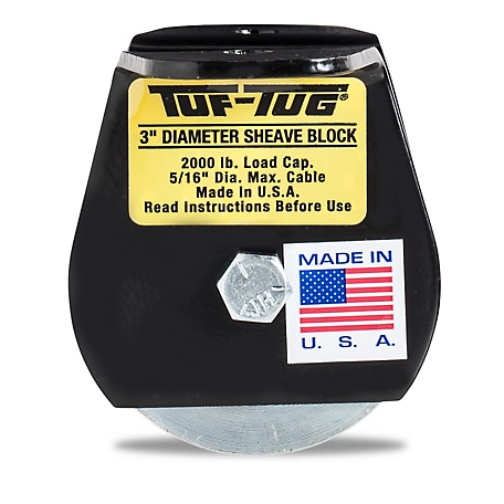 Tuf-Tug 3 in. Flat Mount Block, 5/16 in. Maximum Wire Rope Size or