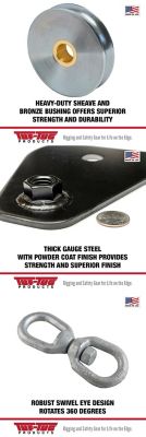 Image showing  3,000 lb. 4 in. Swivel Eye Block, 3/8 in. Rope