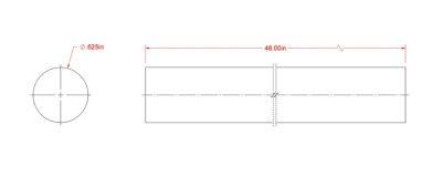 Image showing  SteelWorks 5/8 in. x 4 ft. Un-Threaded Weldable Solid Hot-Rolled Steel Rod