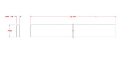 Image showing  SteelWorks 3/16 in. x 3/4 in. x 3 ft. Weldable Steel Flat