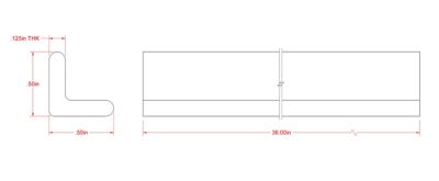 Image showing  SteelWorks 1/8 in. x 1/2 in. x 3 ft. Weldable Hot-Rolled Steel Angle